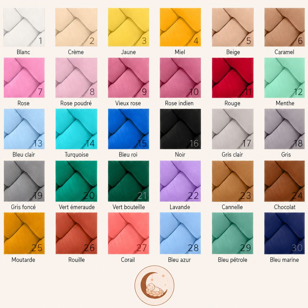 Coussins maxi duo en velour Nid de lune - Fabriqué main