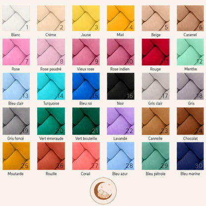 Coussins maxi duo en velour Nid de lune - Fabriqué main
