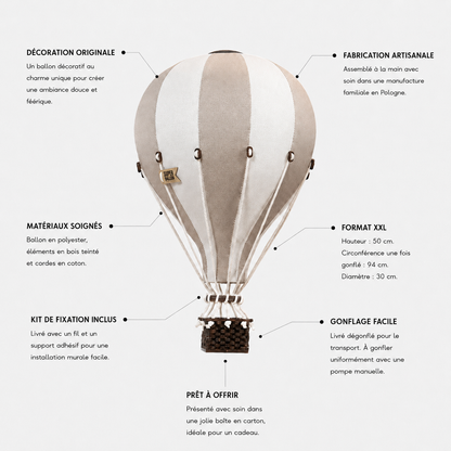 Ballon décoratif gris clair XXL
