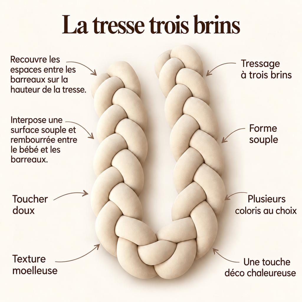 La tresse trois brins Nid de Lune : caractéristiques