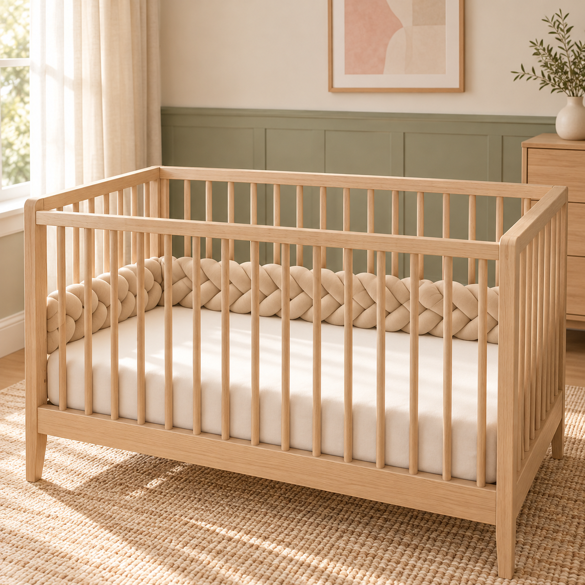 Lit bébé garni d'une tresse 5 brins Nid de Lune